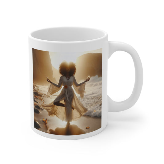 Mug 11oz Morning Meditation Sunrise Beach Inspiration Design